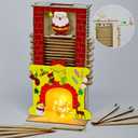 2 x Cinrobiye Countdown to Christmas Wooden Advent CalendarDIY Christmas Advent Countdown Colorable Santa in the Chimney Craft kit for Door Table Wall Mantel Holiday Farmhouse Xmas Decor