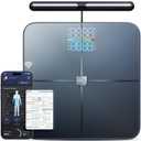 Smart Scale for Body Weight, 8-Electrode Larger Platform Digital Scale for Weight Fat BMI 28 Body Composition Measurement, Bluetooth Bathroom Smart Scales, Rechargeable, Wi-Fi Compatible