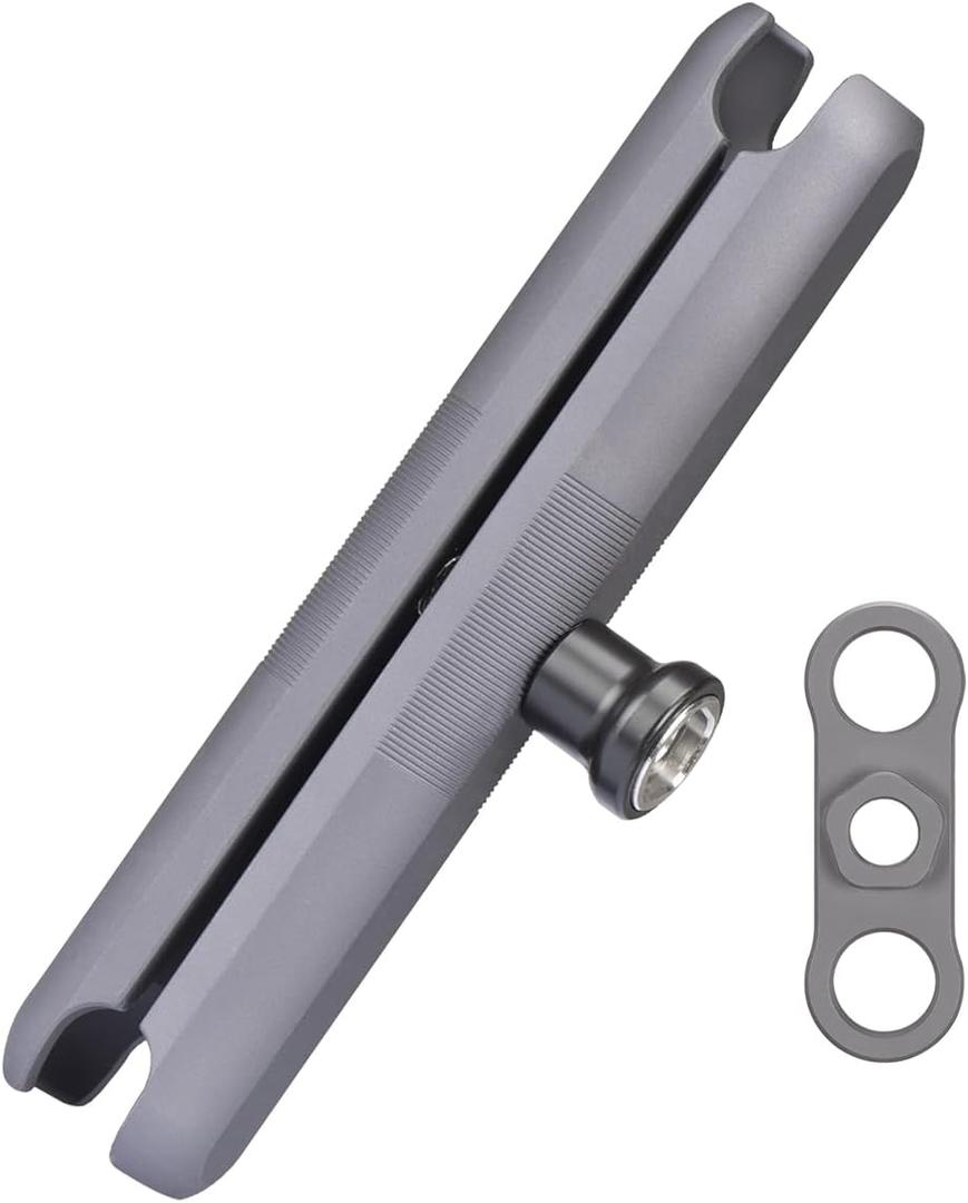 FANAUE Anti-Theft Double Socket Arm Compatible with RAM Mounts B Size Ball Head and Bike Motorcycle Phone Holder, Fits Industry All Standard 1" Ball Adapters, Made of Aluminum Alloy Length 6.06"