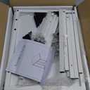 C Shaped End Table Set of 2 for Sofa and Bed, Slide Under Couch Tables, Side Table With Faux Marble Top, Small Under Table Tray for Living Room, Bedroom, White