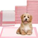 Pet Toilet Training Pads 100Count Disposable Puppy Pee Pads 18" x 13" for Dogs, Ultra Absorbent|Quick Dry|Leak-Proof Pet Potty Pads for Dog, Cat, Rabbits and Guinea Pigs (Pink)