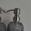 Bathroom & Kitchen Glass Hand and Dish Soap Dispenser with 304 Rustproof Stainless Steel Pump (Grey-2pack) (Gray)