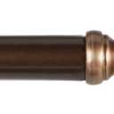 EXCLUSIVE HOME Regal 1" Window Curtain Rod and Finial Set, Adjustable 66"-120", Bronze
