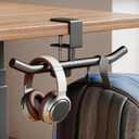 Heavy Duty Clip-On Desk Hook, No Drill Adjustable Backpack & Headphone Holder, Space-Saving Purse Hanger for Table, Dorm Office Home Cafe, Gaming Accessories Gifts for Gamers
