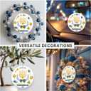 6 x Happy Hanukkah Ornaments 2025 - Hanukkah Ornament for Christmas Tree, Spiritual Gifts for Women, Cute Ceramic Ornament as Chanukah Gift, Gifts for Jewish Men Friends Neighbors Mom Coworker