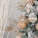 Christmas Glitter Stems 24pcs Artificial Pine Tree Picks for Christmas Tree Ornaments fillers, DIY Xmas Wreath, Crafts, Garland, Holiday, Party, Wedding and Home Decoration (Champagne Gold)