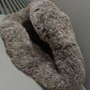 Bedfolks Calming Donut Dog Bed, 36 Inches Round Fluffy for Large Dogs, Anti-Anxiety Plush, Machine Washable (Brown, Large)