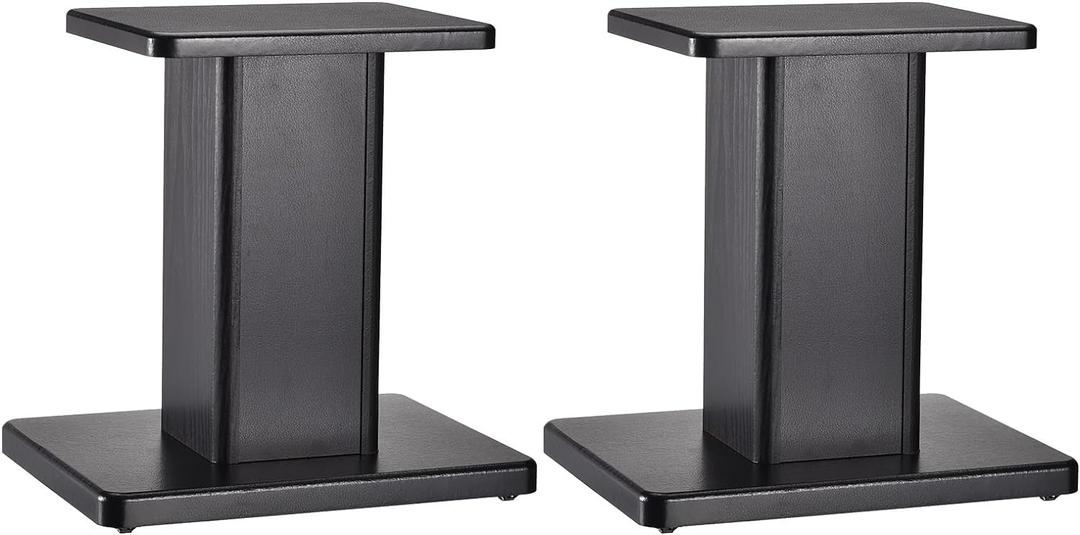 MECCANIXITY Wood Speaker Stands, 2 Pack 11.8 Inch (30cm) Universal Speaker Stand Hollowed Bases Enhanced Audio Listening for Home Theaters Cinema