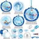 Capoda 20 Sets Snow Globe Picture Frame Craft Kit DIY Christmas Photo Frame Snowglobe Craft Photo Ornament Bulk with Glitter Snowflakes Sequins Papers for Xmas Winter Party Decor Supply Gift