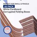 BOX USA Small Shipping Boxes 10"L x 4"W x 2"H, 50-Pack | Foldable Corrugated Cardboard Crush-Proof Box for Shipping, Packing, Moving and Storage 10x4x2