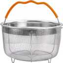 Steamer Basket for Instant Pot Accessories 6 & 8 Qt - Stainless Steel Mesh Strainer Insert - Vegetable Steamer for Cooking Broccoli, Eggs, Pasta - Fits All Pressure Cooker Pots - Silver