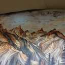 JUDASJART Canvas Wall Art For Bedroom Large Wall Decorations For Living Room Modern Office Wall Decor Abstract Watercolour Painting Mountain Landscape Pictures Artworks Home Decor Wood Framed (60"L x 30"W)