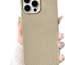 NITITOP Compatible for iPhone 12 Pro Max Case Cute for Women Girls Woven Pattern Matte Braid Design Solid Color Soft Silicone Shockproof Cover - Khaki
