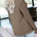 Women Ribbed Sweatshirt Casual Crew Neck Pullover Sweatshirt Loose Soft Long Sleeve Fall Winter Sweaters 2026 (L)