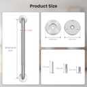 Knurled Mirror Polished Bathroom Grab Bar 2 Pack, 18 Inch Universal Stainless Steel Shower Grab Bars for Seniors, Wall Mounted Handicap Safety Bar with Balanced Anti-Slip Support, Easy Installation