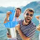 Hxezoc 16 Pieces Reusable Cups with Lids and Straws, 24 oz Glitter Plastic Tumbler Iced Coffee Cups Travel Mug Cup for Birthday Party, Smoothie Juices Beach Party, Bachelor Party (Blue)