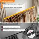 Heavy Duty Clothes Rack, Rolling Clothing Rack for Hanging Clothes Load 650 LBS with 2 Sturdy Shelves, Metal Garment Rack with Wheels for Bedroom, Laundry Room, Retail Store, Silver