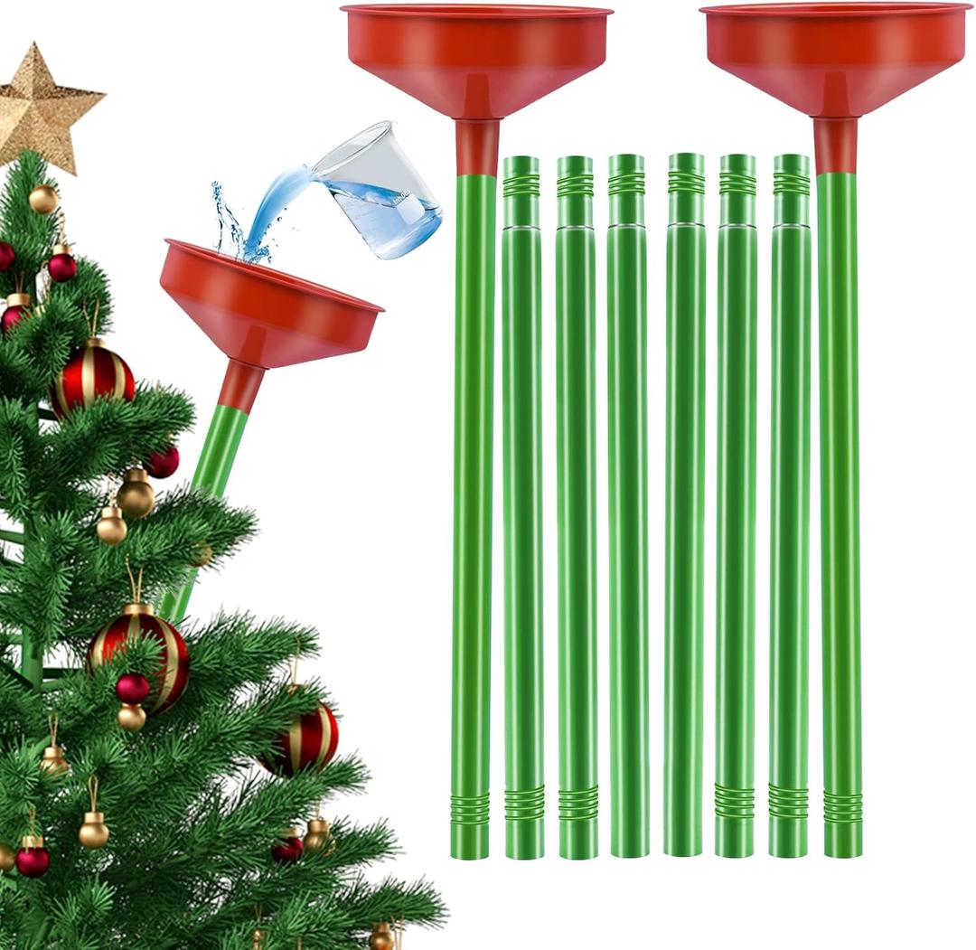 2pack 47inch Christmas Tree Watering Funnel Christmas Tree Watering System with Large Stainless Steel Tubes Xmas Tree Watering Device Easy Assembly Plant Watering Tool for Indoor Outdoor Xmas Tree