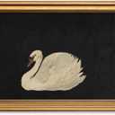 HUARCEY Gold Framed Vintage Wall Art for Living Room, Grace Swan Art Painting Pictures Rustic Animal Bathroom Prints Farmhouse Wall Decor Canvas Swan Shelf Decor for Kitchen Bedroom (Zwaan 12"x16")