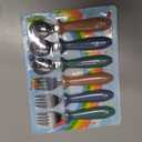 Pimoys 6 Pieces Toddler Utensils, Kids Silverware Set with Plastic Handle Stainless Steel Children Forks and Spoons, Dishwasher Safe