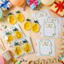 Flutesan 12 Sets Pineapple Party Favors Pineapple Sunglasses with Blessings Card Hawaiian Tropical Theme Summer Birthday Party Gifts for Fruit Theme 1st Birthday Decorations