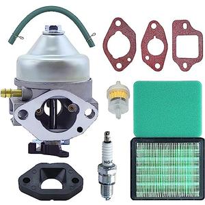 ADEFOL Carburetor Kit for Honda GCV190 Engine and Lawnmower HRB217 HRX217, Carburettor + Air Filter + Gaskets + Spark Plug + Fuel Filter Accessory Kit 9 in 1