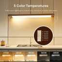24 Inch Under Cabinet Lights Plug in 2 Pack, Hand Wave Activated, Linkable Under Cabinet Lighting with 5 CCT - 2700K-6000K & Stepless Dimmable, Under Counter Light for Kitchen, 600 Lumens, 10W
