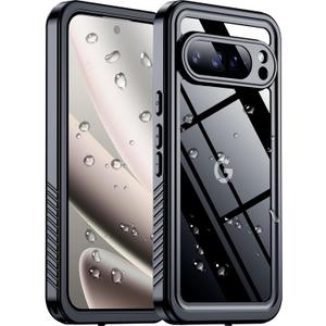 SPIDERCASE for Google Pixel 10 Pro XL Case Waterproof, [12FT Military-Grade Drop Protection] [IP68 Water Resistance] [Privacy Screen Protector] Full Body Protection Phone Case-Black