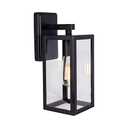 LIT-PaTH Outdoor Wall Lantern, Wall Sconce as Porch Lighting Fixture, E26 Medium Base Max 60W, Anti-Rust Metal with Glass Shade, Black, 1-Pack