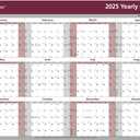 Brownline 2025 Yearly Reversible/Erasable Wall Calendar, 12 Months, January to December, Horizontal/Vertical, 32" x 48", Laminated (C177468-25)