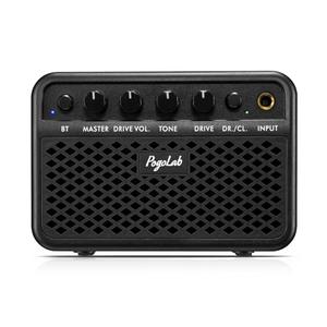 POGOLAB Mini Guitar Amp, 5W Small Portable Electric Guitar Amplifier, Clean & Drive Effects 2 Channels, Rechargeable Bluetooth Speaker with Headphone Jack, for Daily Practice (Black)