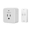 Remote Control Outlet, TESSAN Wireless Light Switch, On Off Switch Plug for Lights, Lamps, Fans, Household Appliances, 100ft RF Range, 15A/1875W(1 Remote + 1 Outlet) (White&Gray)