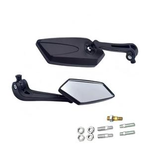 SLIMI 2 PCS Motorcycle Rear View Mirrors, 360-degree Adjustable Wide Angle Rear View Mirror, Universal Motorcycle Modified Rearview Mirror, for Dirt Bike Scooters (Black)