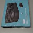 Wireless Keyboard and Mouse Combo,2.4G Full Size Wave Keys Ergonomic Keyboard with Wrist Rest for Natural Typing, 3 DPI Adjustable Ergonomic Silent Mouse for Computer/Laptop/Windows/Mac (Black)