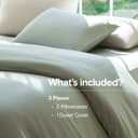 DOZ Duvet Cover Set, 100% Viscose Derived From Bamboo, Organically Grown, Buttery Soft, Cooling Duvet Covers, High GSM, 1 Duvet Cover and 2 Pillowcases, 90"x90" (Sage, Full/Queen)