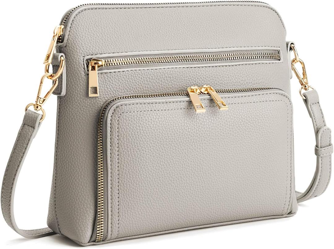 Crossbody Purses for Women Small Crossbody Bags for Women with Built in RFID Wallet (Grey)