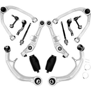 Front Suspension Kit, Compatible with 2003-2009 Infiniti G35 Coupe, Nissan 350Z, w/Front Control Arm Assembly & Sway Bar End Link & Tie Rod End & Rack and Pinion Bellow Boots (14PCS), K621690 K621936