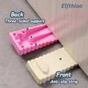 5 Pack Rubber Door Stoppers Wedge, Elfthloo Stops Fits 3-11mm Narrow Gaps Stackable up to 15-45mm, Non-Slip Floor & Wall Protector, Doorstops for Bottom of Lightweight Door, Pink