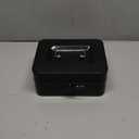 KYODOLED Cash Box with Combination Lock Safe Metal Money Box with Money Tray for Security Lock Box 7.87"x 6.30"x 3.35" Black (Medium)