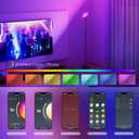 Floor Lamp, 2800LM RGBWW Smart Standing Lamps for Living Room with Smart App & Voice Control, 69.3in Torchiere Floor Lamps Color Changing, 350°Rotating LED Tall Lamp for Bedroom Office Gaming Party