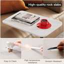 Small Drink Table for Small Spaces,Modern C Table, Side Table,Bedroom Nightstand,Marble Tabletop for Low Sofas Living Room Corners and Office,15.75 x 11.42 x 19.69 Inches (Black)