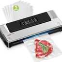 Bonsenkitchen Vacuum Sealer Machine with 40 Bags | Compact Food Sealer for Kitchen Storage & Meal Prep | Multiple Modes​​ | External Vacuum System, Silver​​