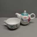 Lightahead Bone China Tea for One Set in Blue Bird Design, in attractive Reusable Handmade Gift Box (With Ribbon), Blue