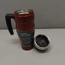 THERMOS Stainless King Vacuum-Insulated Travel Mug with Handle - 16oz, Rustic Red - Thermos Tumbler for Hot & Cold Drinks - Leak-Proof & Sweat-Proof Stainless Steel Coffee Mug with Lid for Commuting
