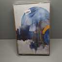 OIQArtOIQ 3 Piece Large Abstract Canvas Wall Art For Living Room Blue and Gold Framed Wall Art Modern Aesthetic Minimalist Art Prints Artwork For Bedroom Office Dining Room 12x16 in