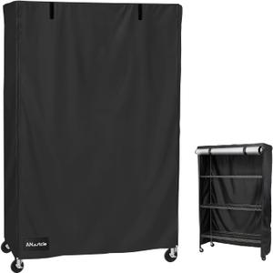 Shelf Covers for Wire Shelving,600D Waterproof&Dustproof Standing Shelf Unit Cover,Fits 5-Tier Adjustable Heavy Duty Storage Shelving Unit 36''L x 14''W x 72''H,Black