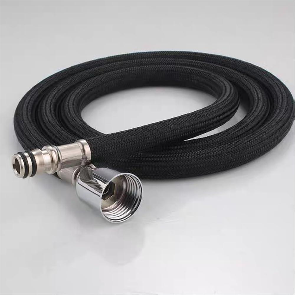 Kitchen Sink Pull Down Faucet Hose Replacement - 59-inch Nylon Hose, Black