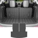 powoq 6&7 Seats Cargo Mat Compatible with 2020-2026 Ford Explorer Trunk Mat Cargo Liner Back Seat Protector TPE Replacement for 2020-2025 2026 Ford Explorer Accessories (Trunk Mat with Backrest Mats)