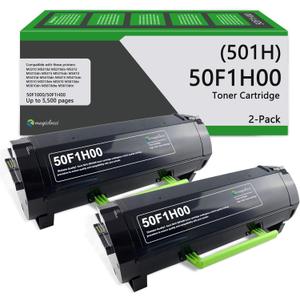 501H 50F1H00 Toner Cartridge High Yield (2-Pack) Compatible Replacement for Lexmark 50F1H00 Toner Cartridge Work with MS310dn MS410dn MS610dn MS312dn MS315dn MS415dn Printer (Black)