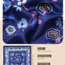 2 x CHLINS 35 Square Silk Scarf for Women Satin Head Scarf Hair Bandanas Neck Scarf Hair Wrap for Handbags Accessories (Blue)